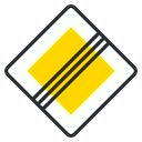 End of priority road sign (B2)